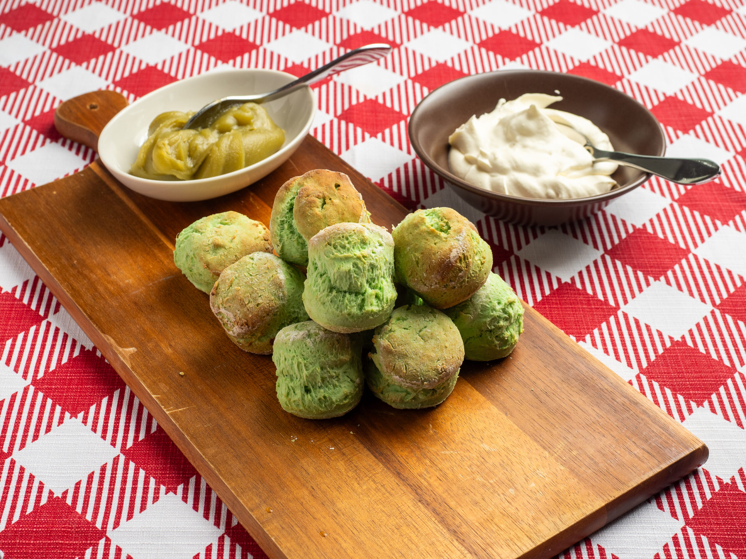 Pandan Scones with Kaya Jam